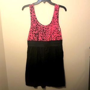 Pink Leopard Print & Black Tanktop Dress! 💗🐆🖤